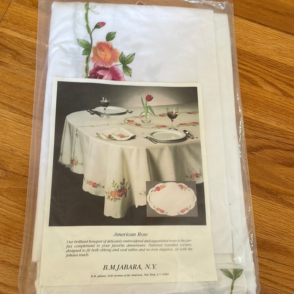 B.M. Jabara NY American Rose Tablecloth